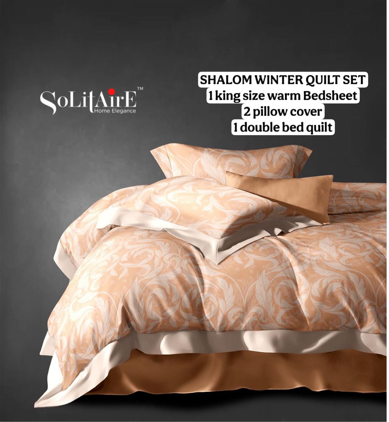 Shalom Warm King Size Bed In A Bag – Ultra Soft Cashmere Winter Quilt Set