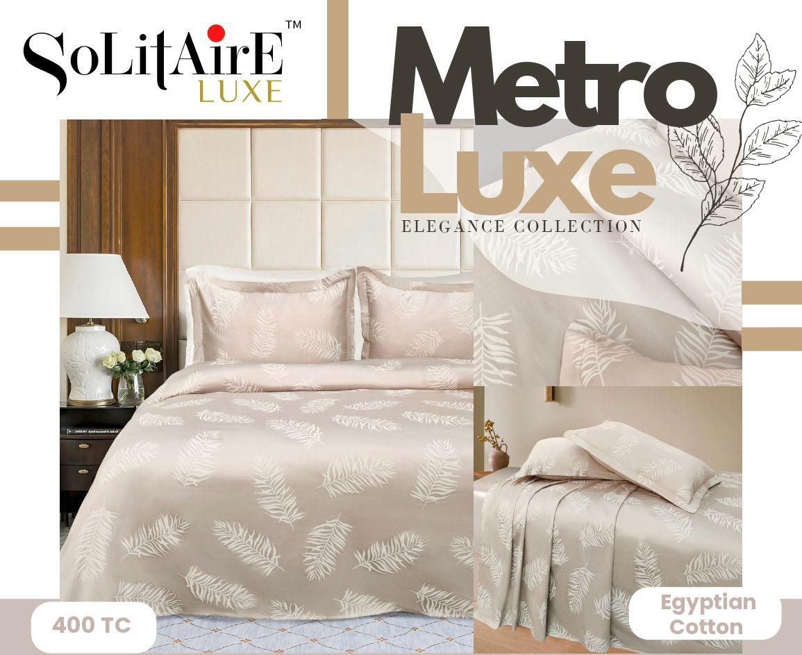 Metro Luxe Jacquard King-Size 400 TC Egyptian Cotton Bedsheet Set