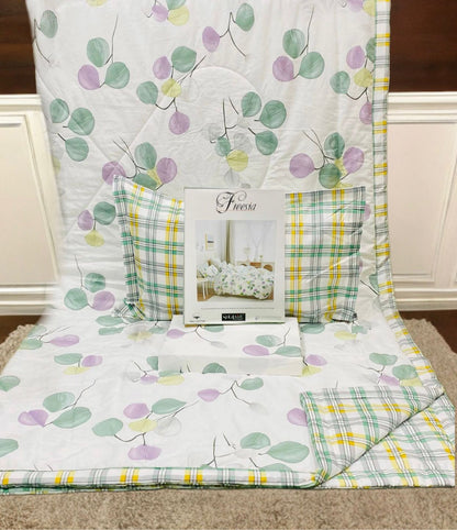Freesia 100% Cotton 4-Piece A/C Comforter Set – Double/Queen Beds Size