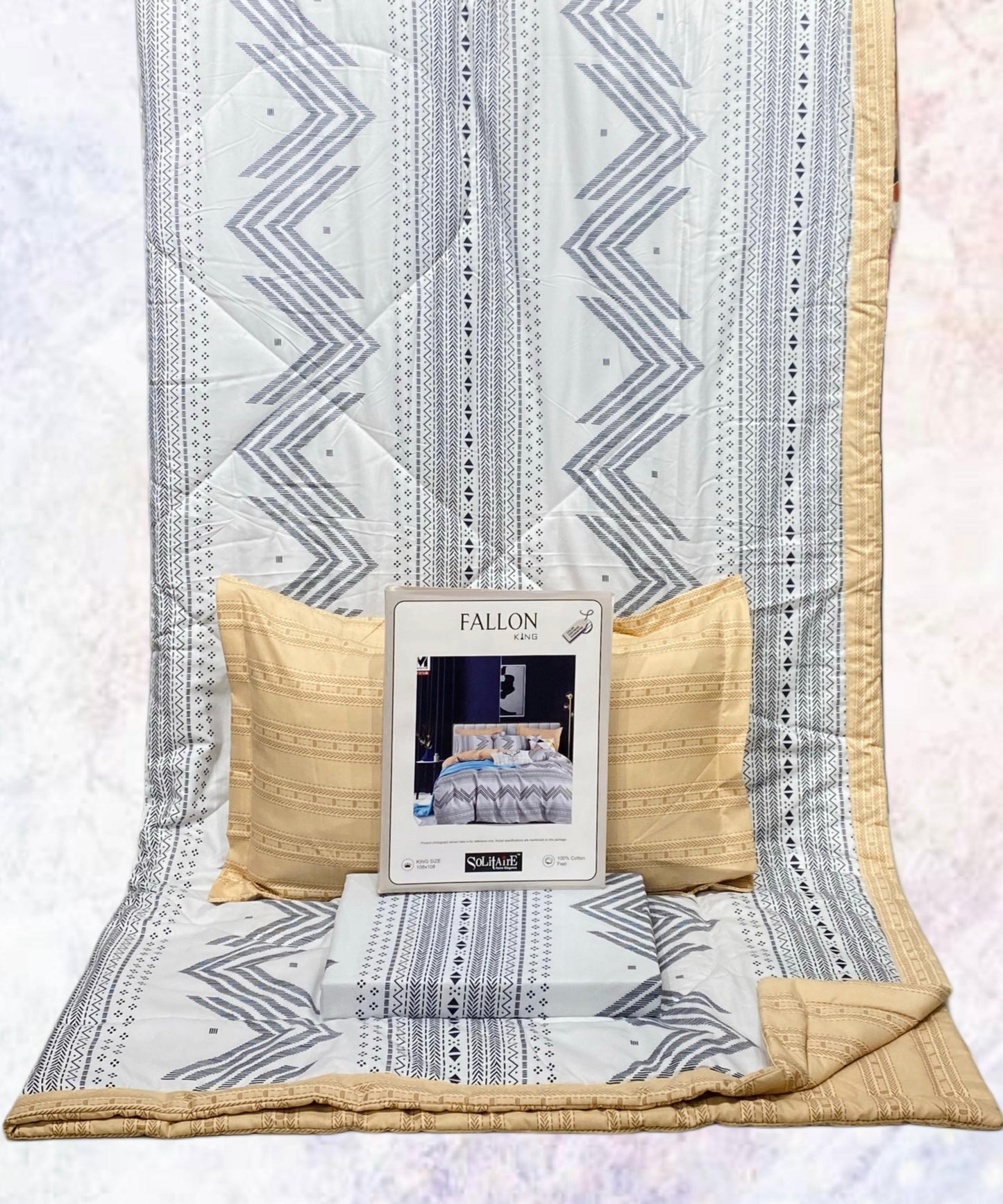 FALLON 4-Piece Comforter Set with Bedsheet with Pillow Covers & Reversible AC Comforter