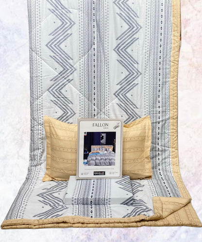 FALLON 4-Piece Comforter Set with Bedsheet with Pillow Covers & Reversible AC Comforter