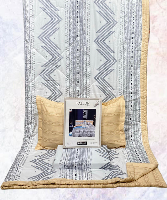 FALLON 4-Piece Comforter Set with Bedsheet with Pillow Covers & Reversible AC Comforter