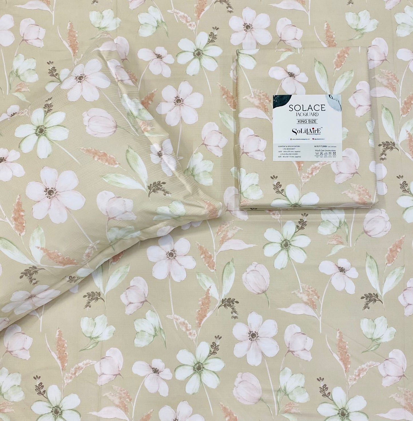 SOLACE PRINT JAQUARD King Size Jointless Bedsheet