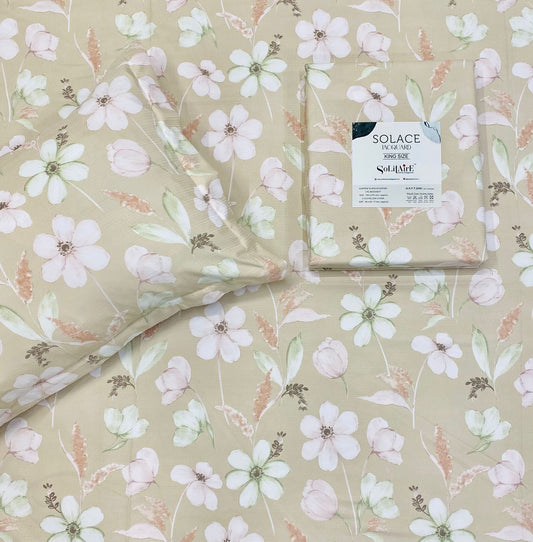 SOLACE PRINT JAQUARD King Size Jointless Bedsheet