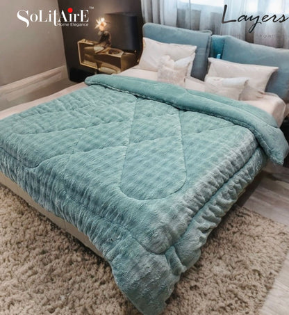 Rabbit-Fur Ultra-Warm Winter Quilt Solid Colour – Skin-Friendly, Eco-Safe Machine-Washable