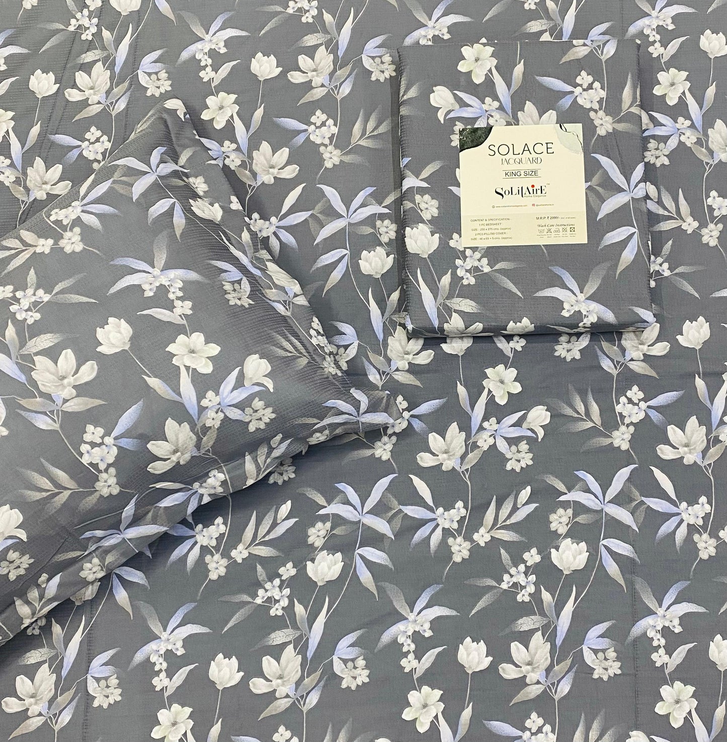 SOLACE PRINT JAQUARD King Size Jointless Bedsheet