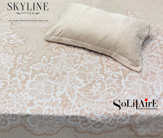 Skyline Fitted King-Size Bed Set Italian Cashmere Feel – Super-Soft, Warm & Skin-Friendly