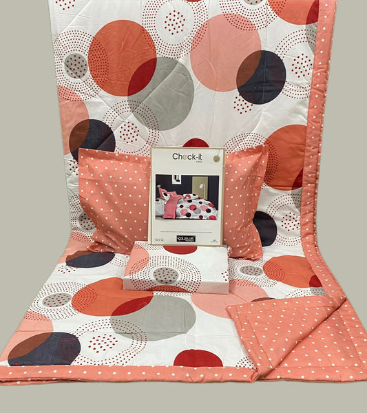 Check It King Size Comforter Set – 4 Piece Reversible Bedding
