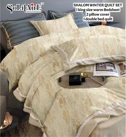 Shalom Warm King Size Bed In A Bag – Ultra Soft Cashmere Winter Quilt Set
