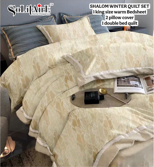 Shalom Warm King Size Bed In A Bag – Ultra Soft Cashmere Winter Quilt Set