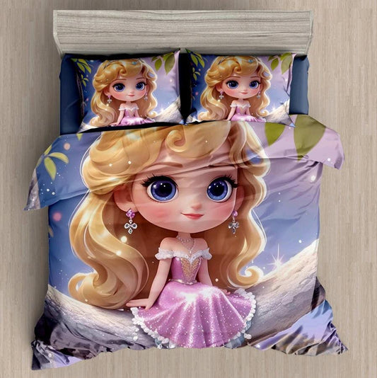Kids Den Jointless King Size Panel Print Bedsheet Set