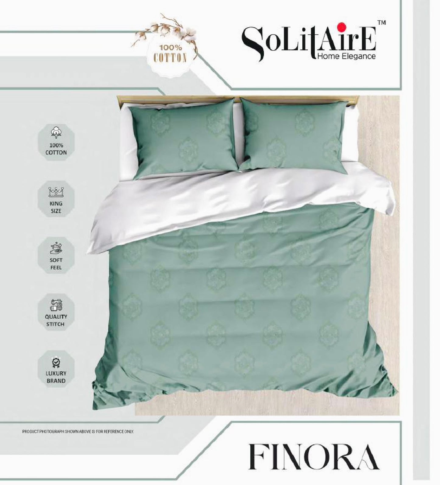 Finora Jointless King Size Bedsheet Set 100% Cotton