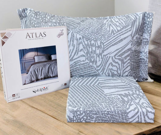 ATLAS King-Size 100% Cotton Bedsheet Set