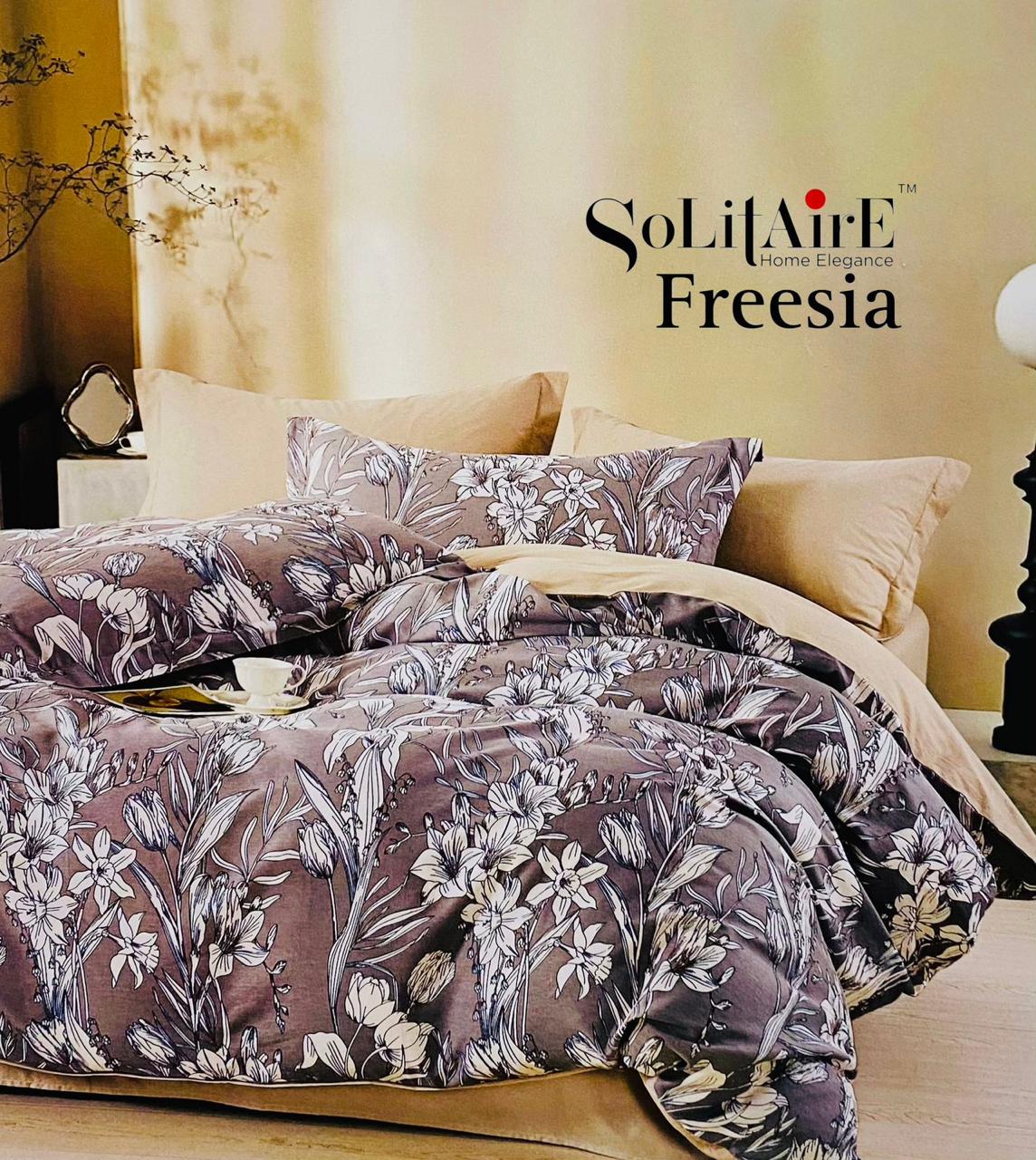 🌸 FREESIA 100% Cotton Queen Size Bedsheet Set