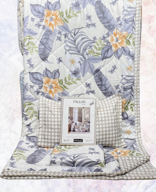 FALLON 4-Piece Comforter Set with Bedsheet with Pillow Covers & Reversible AC Comforter