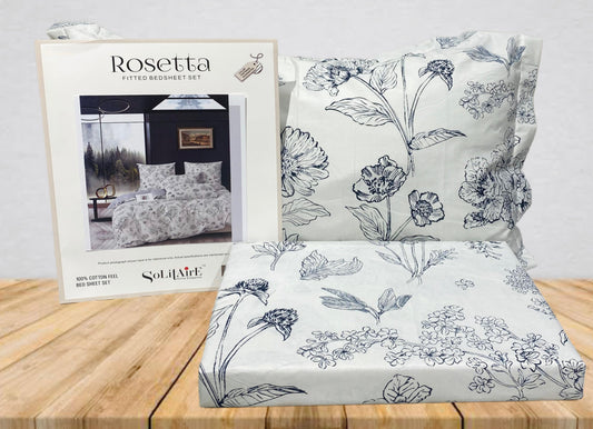 Rosetta Fitted Bedsheet Set With Pillow Covers