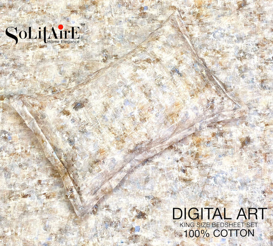 Digital Art 100% Cotton King Size Bedsheet Set