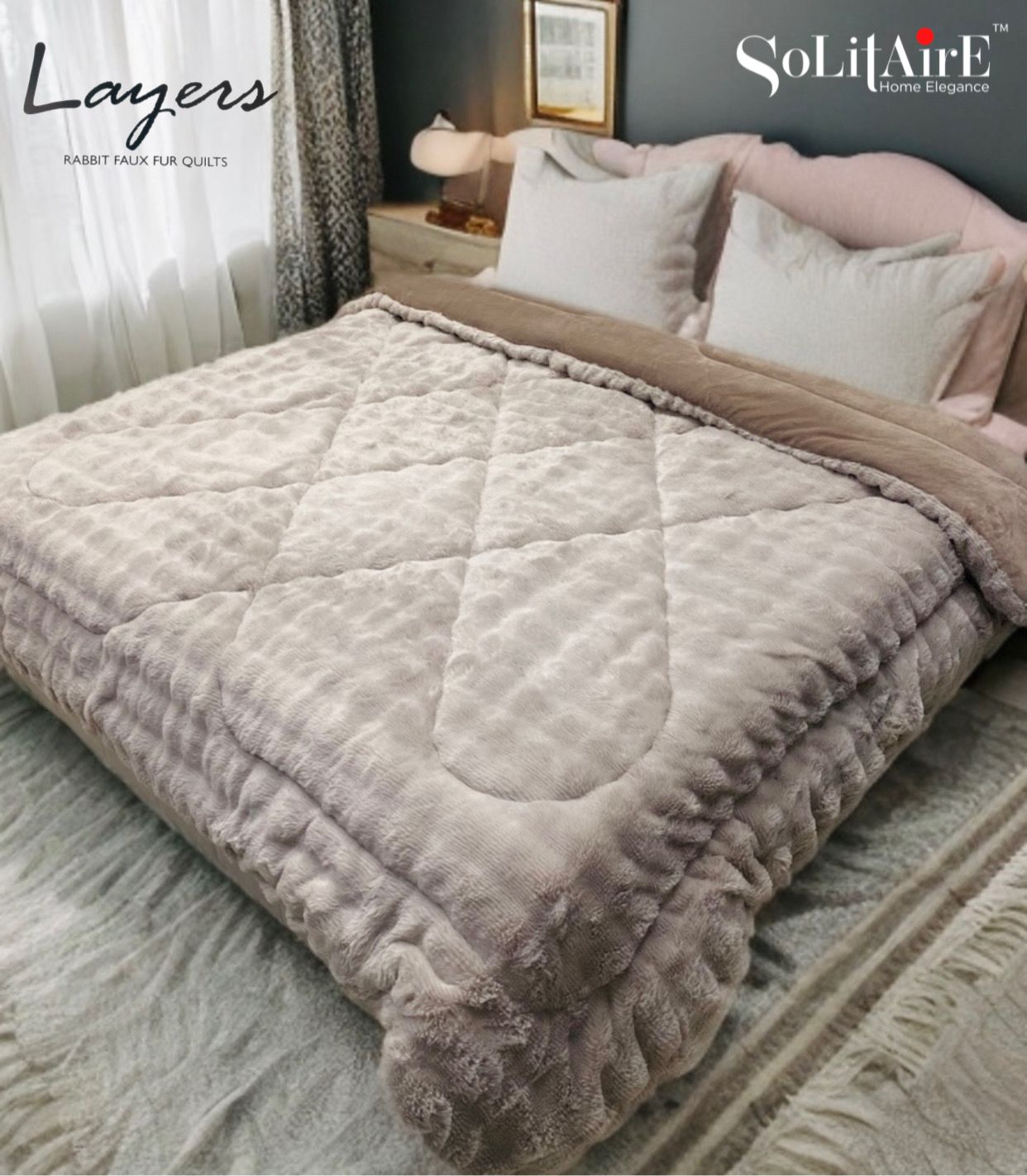 Rabbit-Fur Ultra-Warm Winter Quilt Solid Colour – Skin-Friendly, Eco-Safe Machine-Washable