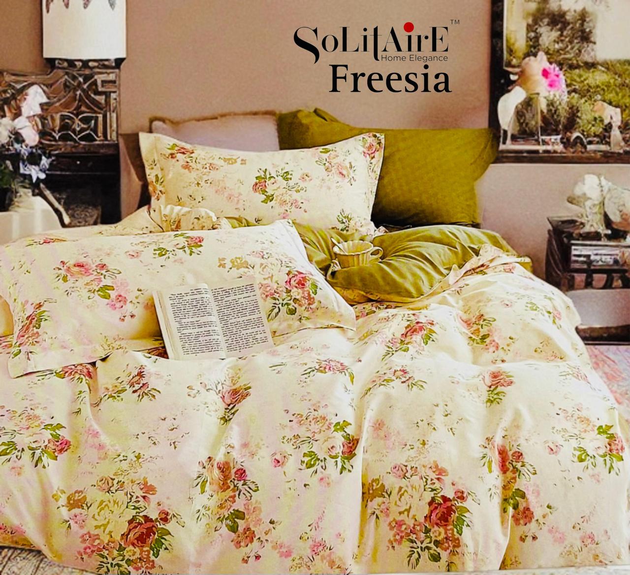 🌸 FREESIA 100% Cotton Queen Size Bedsheet Set