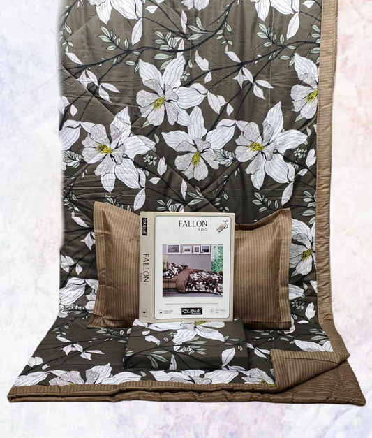FALLON 4-Piece Comforter Set with Bedsheet with Pillow Covers & Reversible AC Comforter