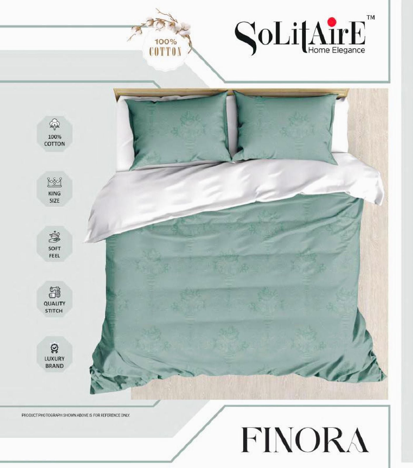 Finora Jointless King Size Bedsheet Set 100% Cotton