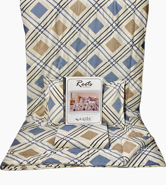 Roots 4 Pc Reversible Double Bed Size Comforter Set