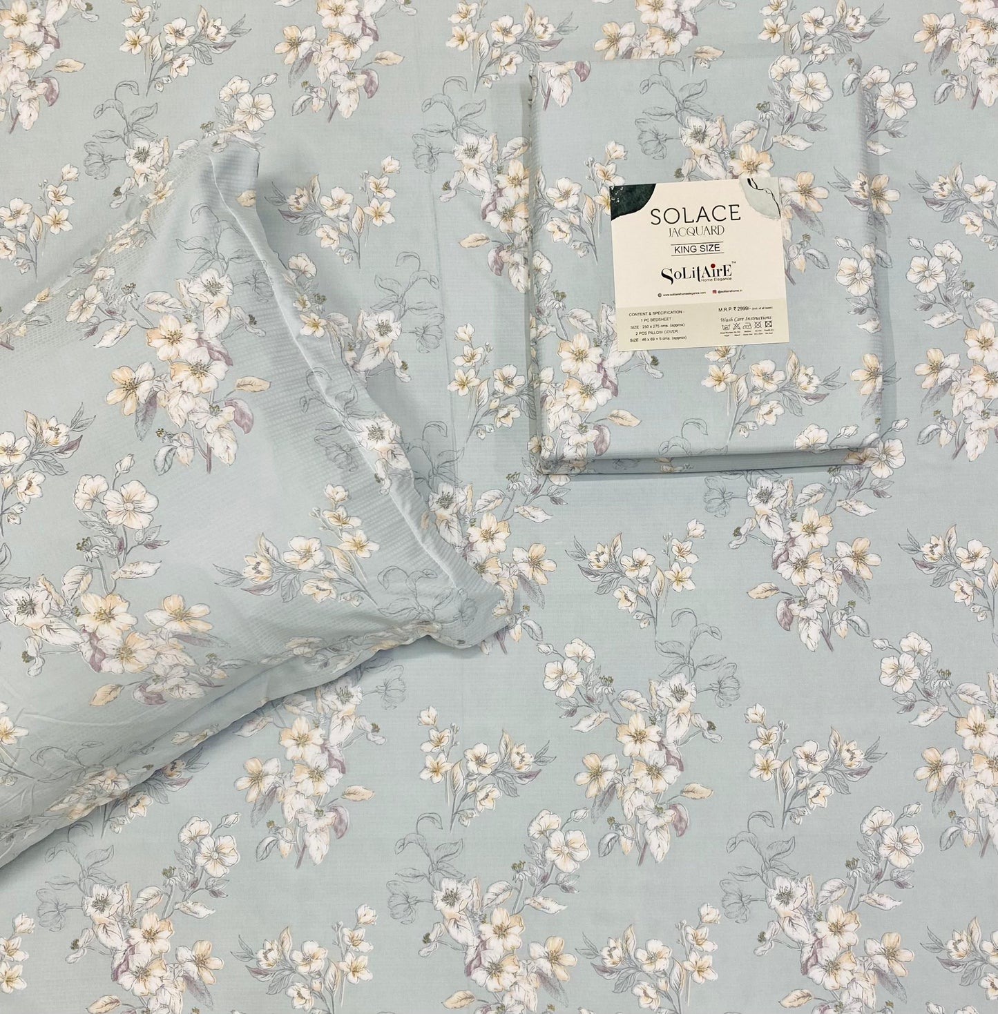 SOLACE PRINT JAQUARD King Size Jointless Bedsheet