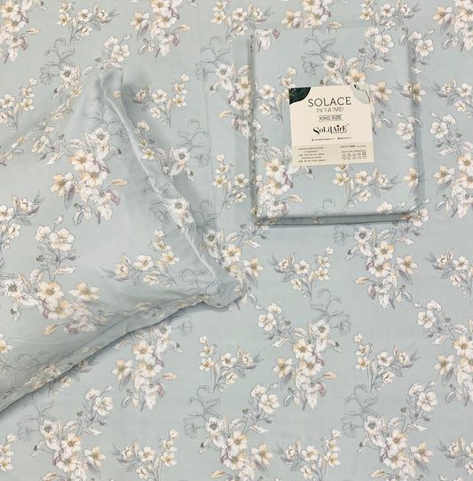 SOLACE PRINT JAQUARD King Size Jointless Bedsheet