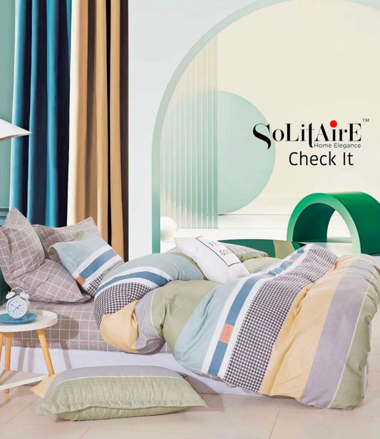 Check It Glazed Cotton Double Bed Sheet