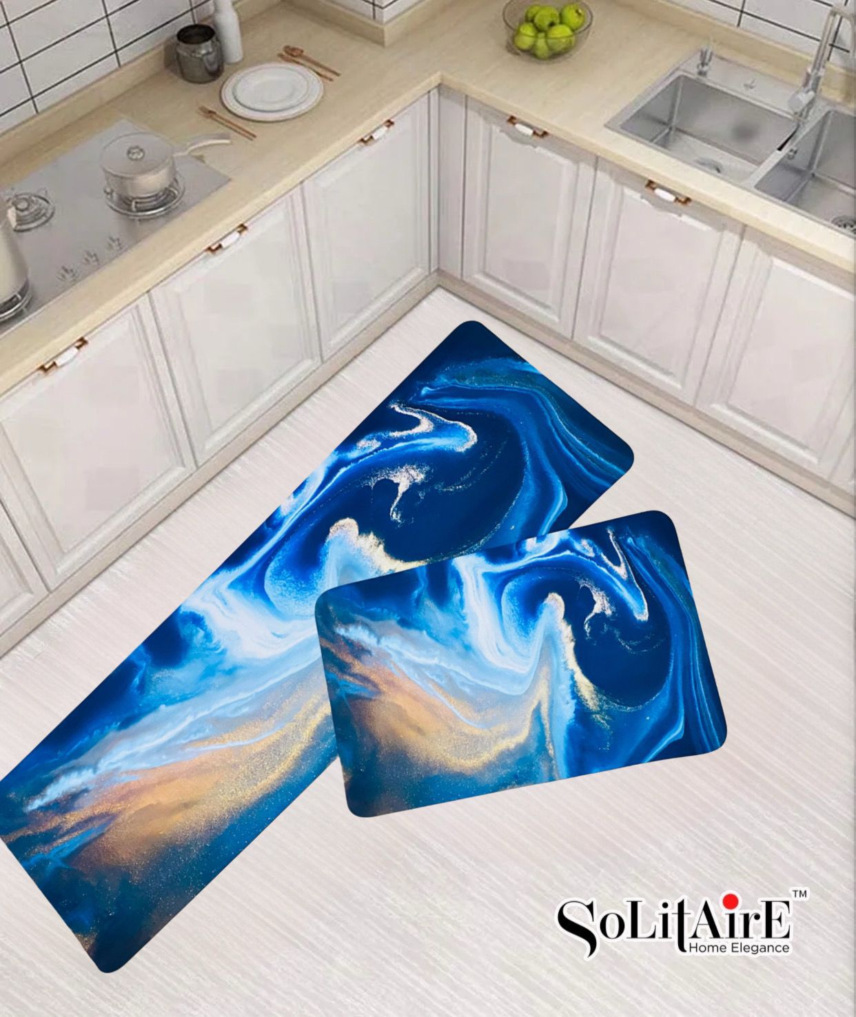 Premium Anti-Slip Waterproof Kitchen Floor Mat Set