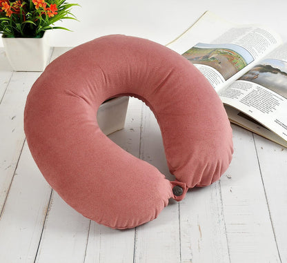 Memory Foam Travel Neck Pillow (Dark Peach)