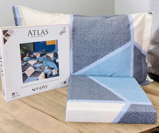 ATLAS King-Size 100% Cotton Bedsheet Set