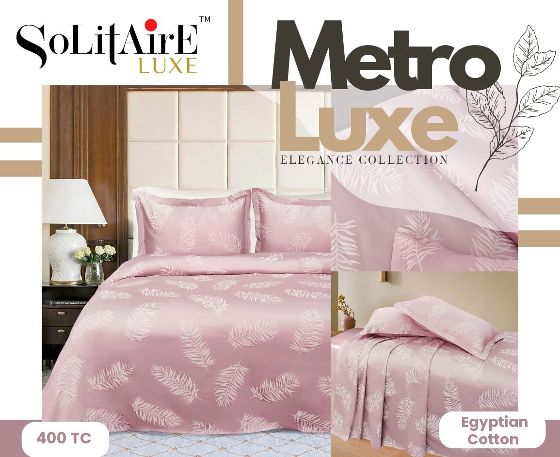 Metro Luxe Jacquard King-Size 400 TC Egyptian Cotton Bedsheet Set