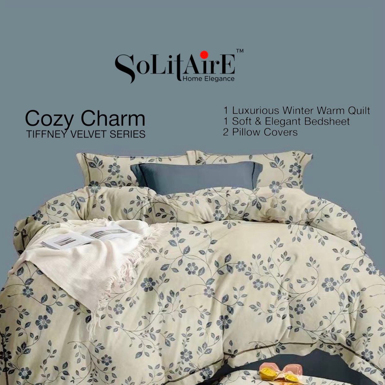 Cozy-Charm Warm King Size Cashmere Winter Quilt