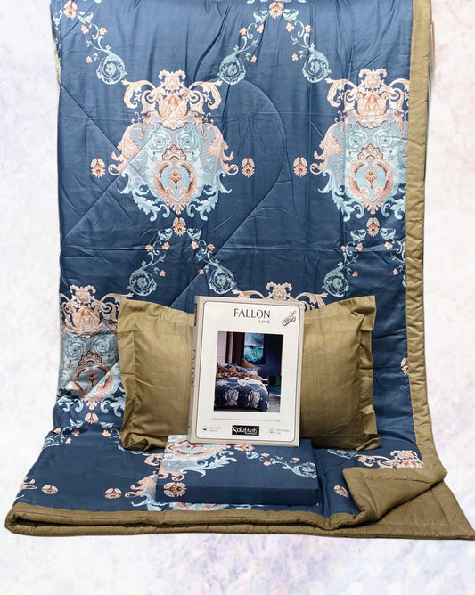 FALLON 4-Piece Comforter Set with Bedsheet with Pillow Covers & Reversible AC Comforter