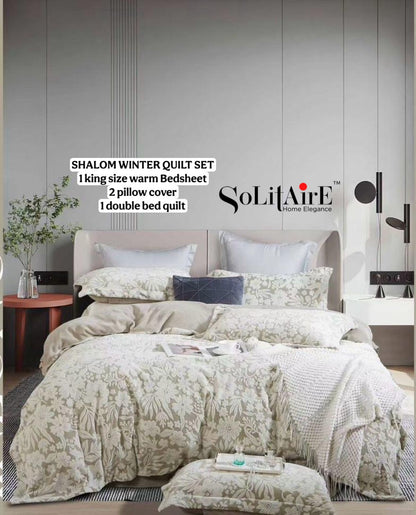 Shalom Warm King Size Bed In A Bag – Ultra Soft Cashmere Winter Quilt Set