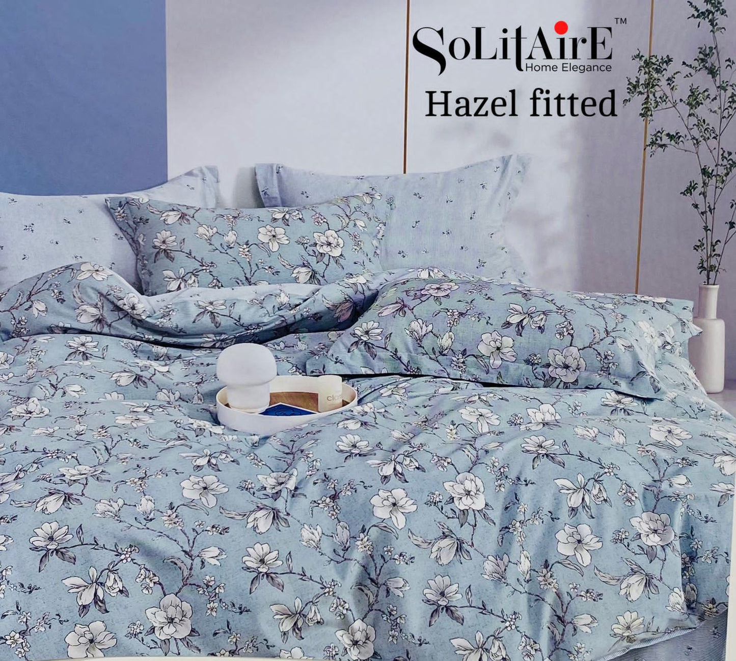 HAZEL FITTED COTTON BEDSHEET (FITTED BEDSHEET) (Fits All Double-Bed Sizes)