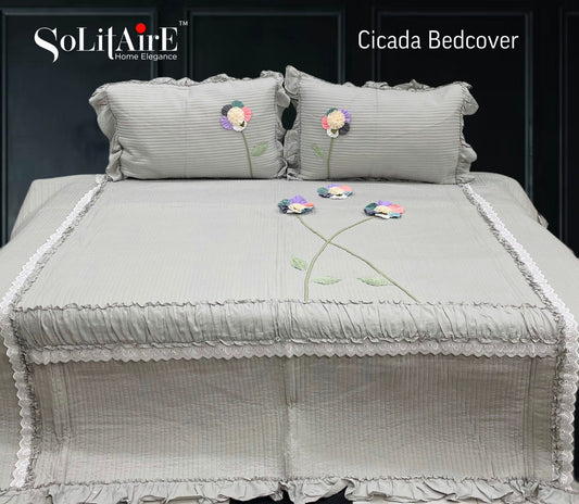 CICADA Quilted King Size Bedcover Set