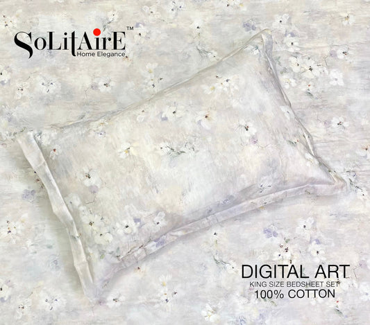 Digital Art 100% Cotton King Size Bedsheet Set