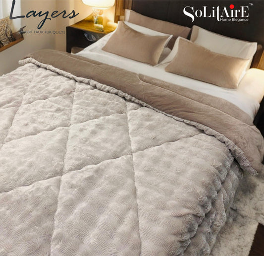 Rabbit-Fur Ultra-Warm Winter Quilt Solid Colour – Skin-Friendly, Eco-Safe Machine-Washable