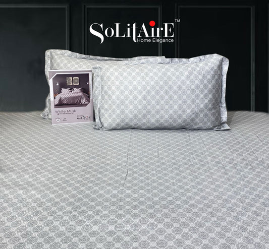 White Musk King Size 300 TC Cotton Bedsheet set