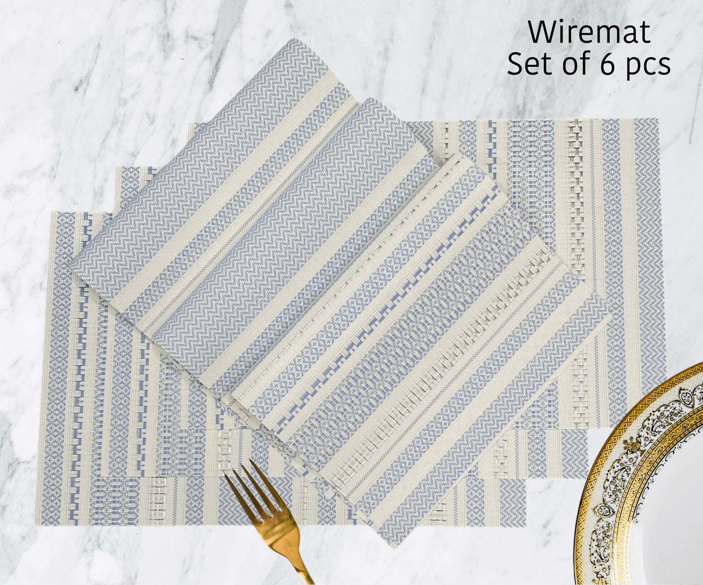 Dining Table Mat (Wire Rectangle)(Reversible) (Set of 6)