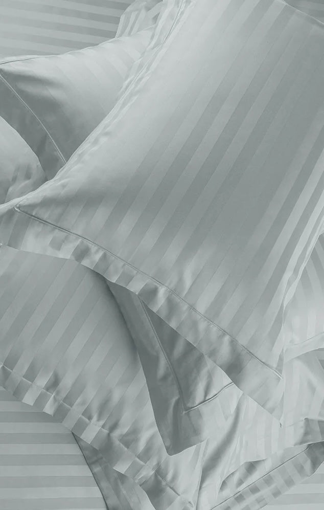 Serene Stripes 300-Thread Count Cotton Bedsheet (Sand Grey)