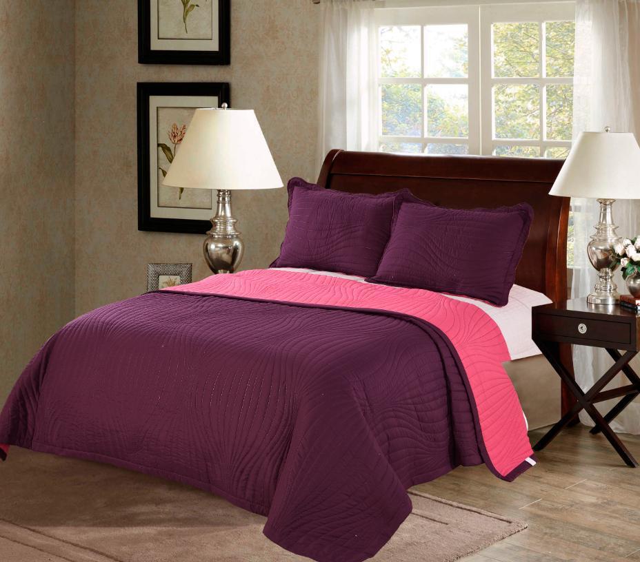 STUDIO SERENITY REVERSIBLE QUILTED BEDCOVER – Solitaire Home Elegance