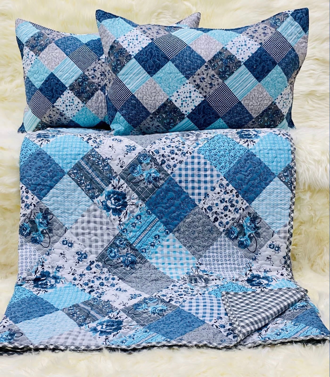 ROMANZ BEDCOVER (Reversible + Quilted)