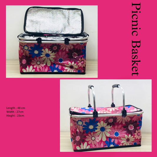 Insulated Picnic Basket (Floral)
