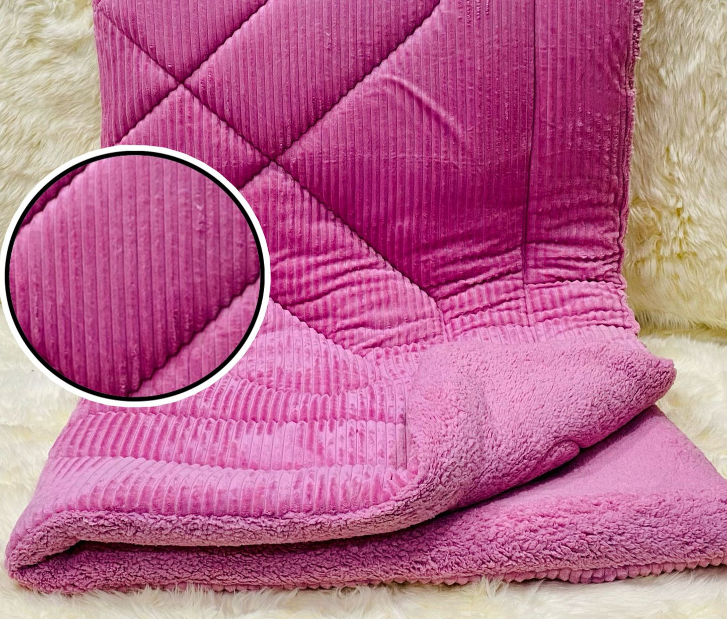 Sherpa Ultra-Warm Winter Quilt 350-GSM (Pink)