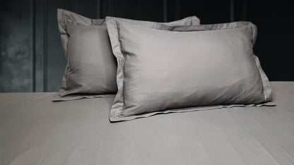BLISS 300 Thread Count Cotton Bedsheet (Sand Grey)