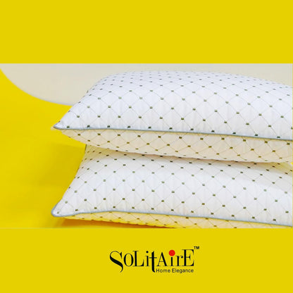 ✨ Solitaire Bliss Cotton Embroidered Pillow Pair – Ultra Soft, Fancy Edges, 100% Cotton (2 Pieces) ✨