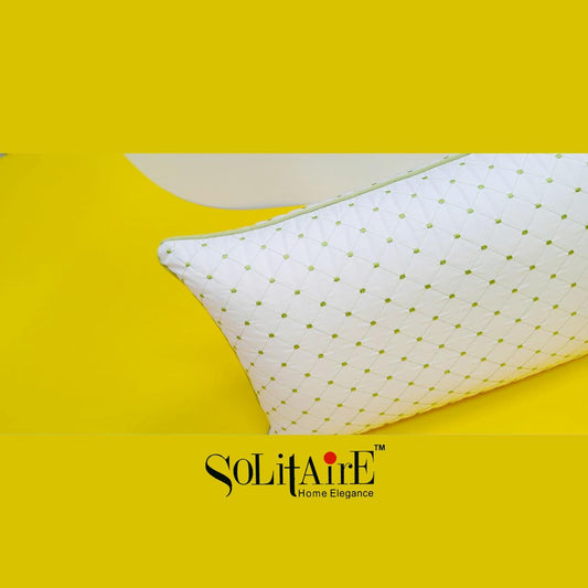 ✨ Solitaire Bliss Cotton Embroidered Pillow Pair – Ultra Soft, Fancy Edges, 100% Cotton (2 Pieces) ✨